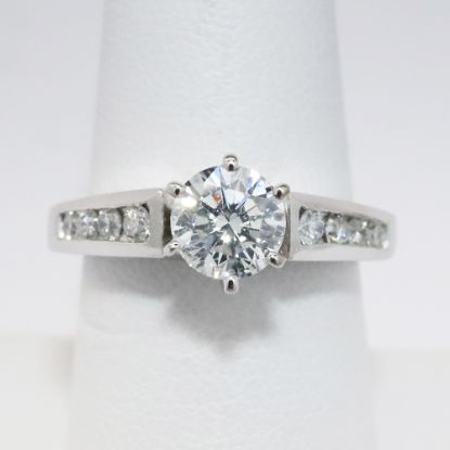 Picture of 14k White Gold .97CT Diamond Engagement Ring 