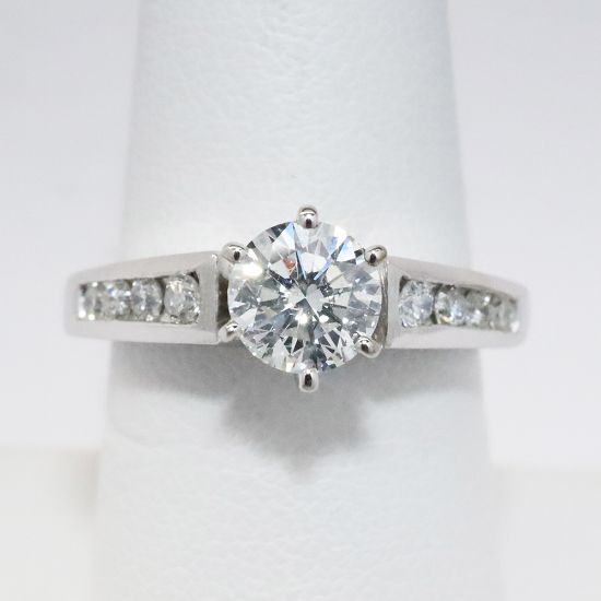 Picture of 14k White Gold .97CT Diamond Engagement Ring 