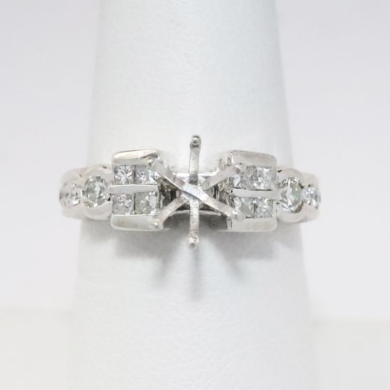 Picture of 14k White Gold Diamond Semi-Mount Ring 