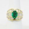 Picture of 18k Yellow Gold Oval Emerald & Diamond Ring 