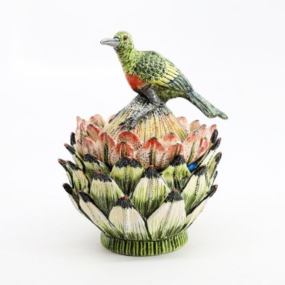 Picture of Bird on Cactus Ceramic Trinket Box from Ardmore Studio