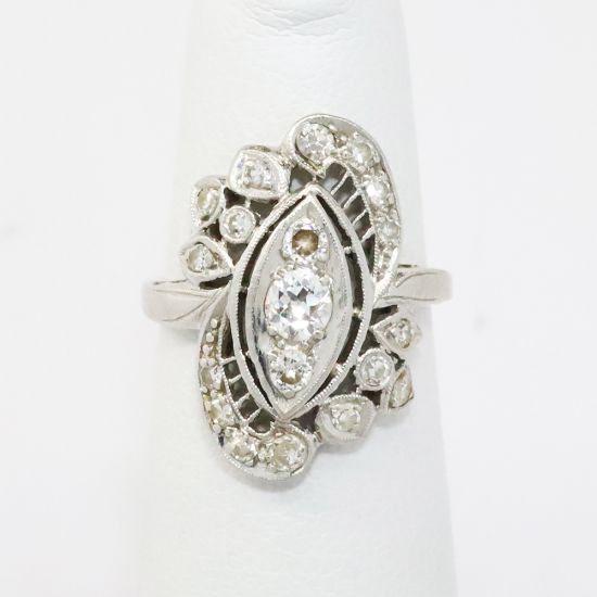 Picture of Antique Art Deco Era Platinum & Multi-Diamond Statement Ring