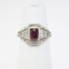 Picture of Antique Art Deco Platinum, Cushion Cut Ruby & Diamond Ring