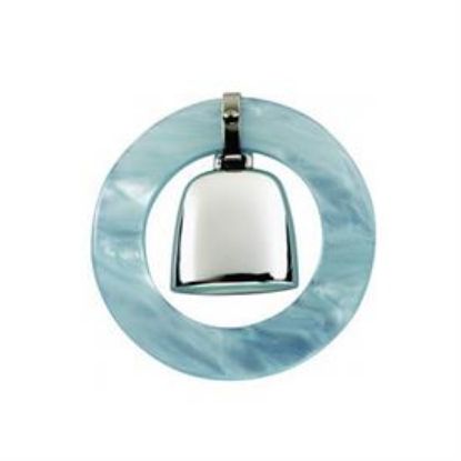 Picture of BlueTeething Ring/Rattle by Salisbury Silversmiths 
