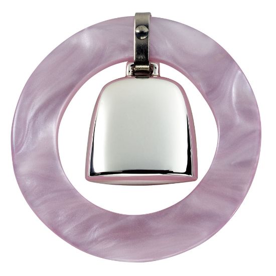 Picture of Pink Teething Ring/Rattle by Salisbury Silversmiths 