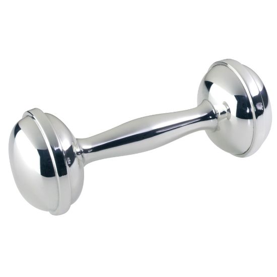 Picture of Sterling Silver Dumbbell Rattle by Salisbury Silversmiths 
