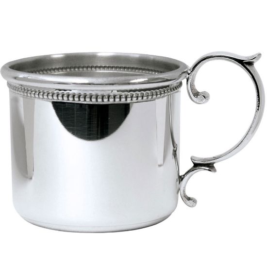 Picture of Pewter Beaded Scroll Handle Straight Baby Cup by Salisbury Silversmiths