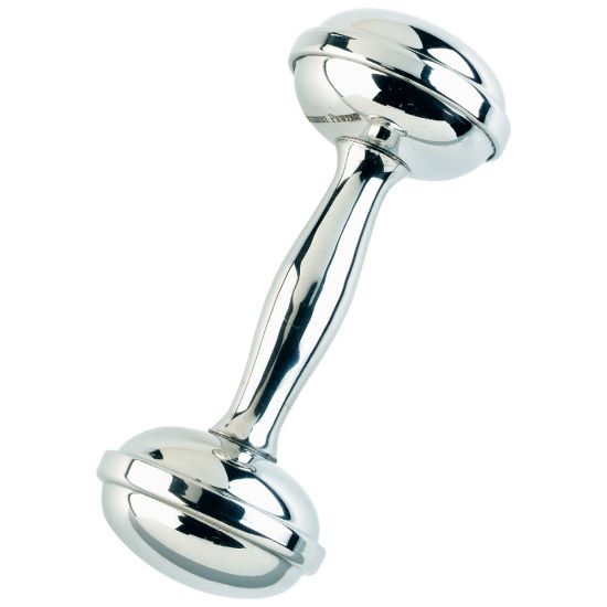 Picture of Pewter Dumbbell Rattle by Salisbury Silversmiths