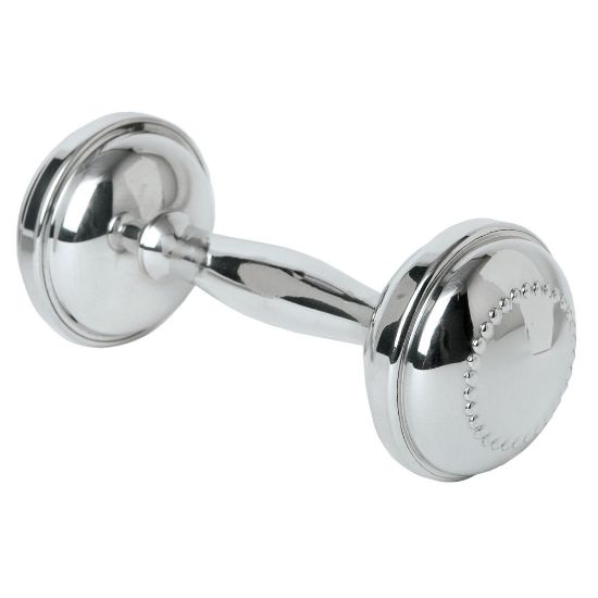Picture of Sterling Silver Beaded Dumbbell Rattle by Salisbury Silversmiths