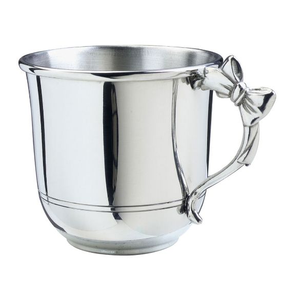 Picture of Pewter Bow Handle Baby Cup by Salisbury Silversmiths