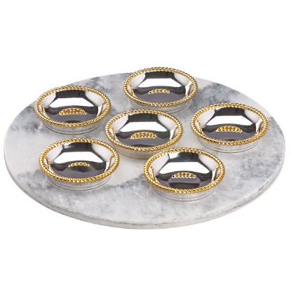 Picture of Reed & Barton - Marble Seder Plate with Six Dishes