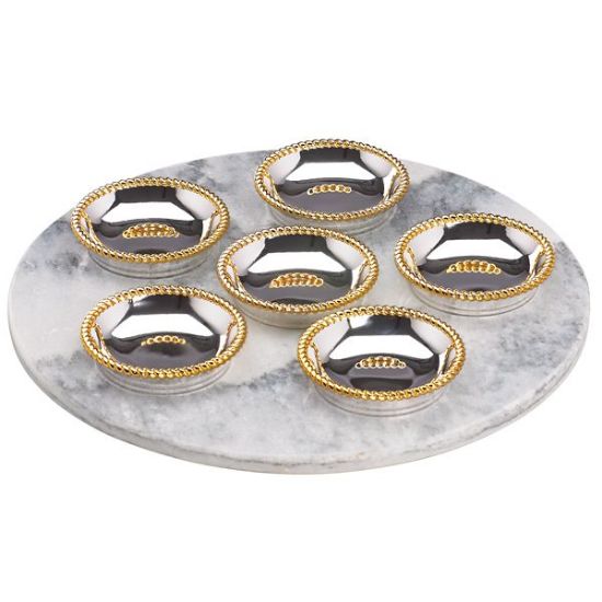 Picture of Reed & Barton - Marble Seder Plate with Six Dishes