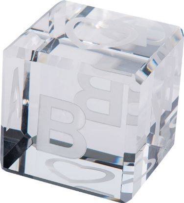 Picture of Oleg Cassini Clear Crystal Baby Block