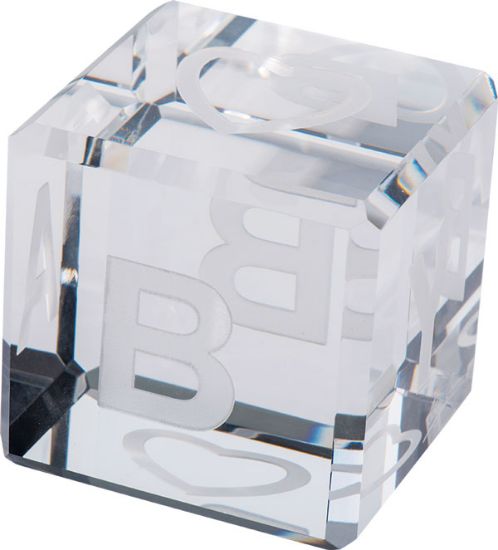 Picture of Oleg Cassini Clear Crystal Baby Block