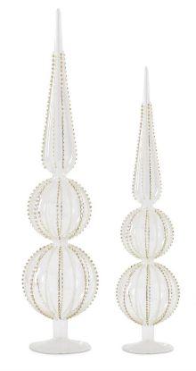 Picture of K&K Interiors - Jeweled Glass Finials Set Of 2  