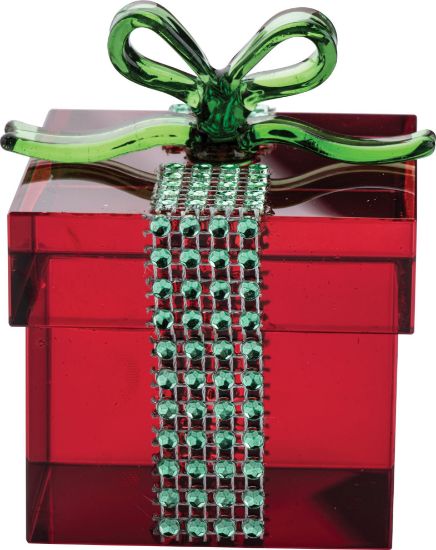 Picture of Red Crystal Gift Box Figurine