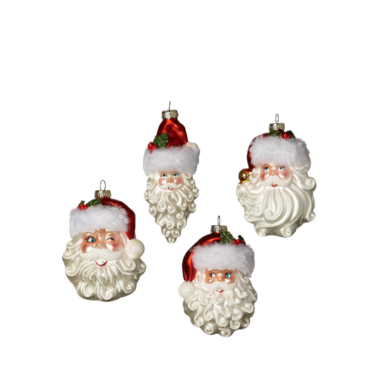 Picture of One Hundred 80 Degrees Santa with Bell Glass Ornament By Glitterville
