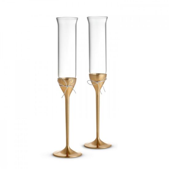 Picture of Vera Wang by Wedgwood Love Knots Gold Toasting Flute Pair