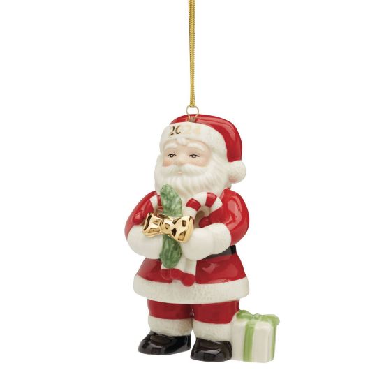 Picture of Lenox 2024 Santa With Pickle & Candy Cane Ornament
