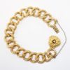 Picture of Antique Victorian 9k Yellow Gold Chain Bracelet with Heart Shaped Clasp with Diamond Accent