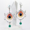 Picture of Franz Porcelain 'Peacock Splendor' Earrings in Original Box