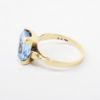 Picture of Antique 14k Yellow Gold & Synthetic Blue Spinel Ring with Milgrain Heart Details