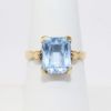 Picture of Antique 14k Yellow Gold & Synthetic Blue Spinel Ring with Milgrain Heart Details