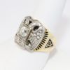 Picture of Vintage 14k Yellow Gold, Palladium & Diamond 32nd Degree Freemason's Ring with Enamel Accents