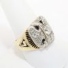 Picture of Vintage 14k Yellow Gold, Palladium & Diamond 32nd Degree Freemason's Ring with Enamel Accents