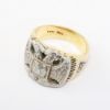 Picture of Vintage 14k Yellow Gold, Palladium & Diamond 32nd Degree Freemason's Ring with Enamel Accents