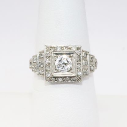 Picture of Antique Art Deco Platinum & Diamond Tiered Engagement Ring