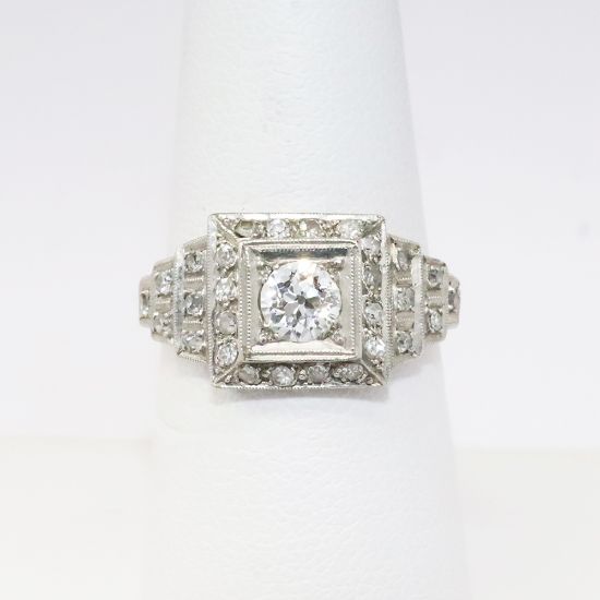 Picture of Antique Art Deco Platinum & Diamond Tiered Engagement Ring