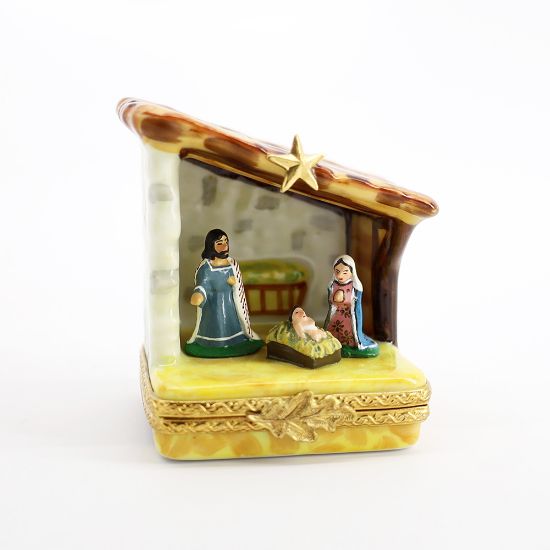 Picture of Limoges Porcelain Nativity Scene Trinket Box with the Holy Family