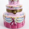 Picture of Limoges Porcelain Wedding Cake Trinket Box with Bride & Groom Cake Toppers & Surprise Engagement Ring Inside 