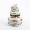 Picture of Limoges Porcelain Wedding Cake Trinket Box with Dove Cake Toppers & Surprise Rings Inside