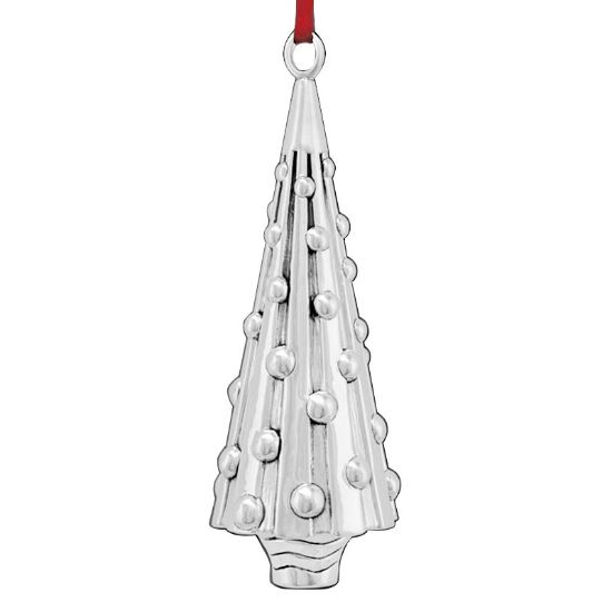 Picture of Ribbon Tree, 2nd Edition Sterling Silver Christmas Ornament by Barrett + Cornwall