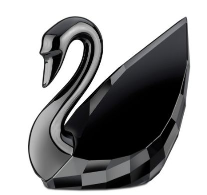 Picture of Swarovski Crystal Soulmates Swan in Jet