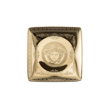 Picture of Versace Medusa Gold Reflection Square Canape Plate