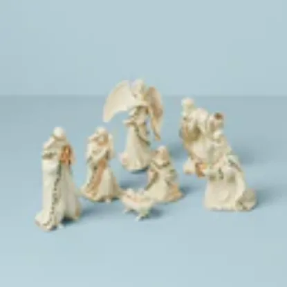 Picture of Lenox - 7-Piece Mini Nativity Set. Porcelain With 24K Gold Accents