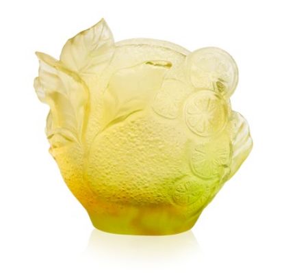 Picture of Daum France Crystal Medium Citrus Lemon Vase