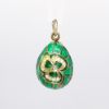 Picture of Vintage Gilt Sterling Silver, Green Guilloche Enamel & Rhinestone Irish Themed Fabergé Style Egg Pendant/Charm 