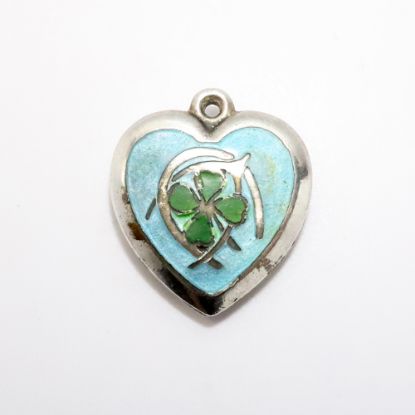 Picture of Vintage Sterling Silver & Enamel Lucky Charms Puffy Heart Charm