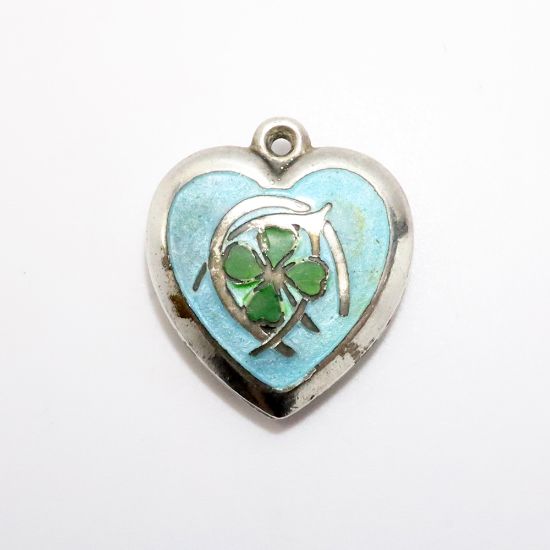 Picture of Vintage Sterling Silver & Enamel Lucky Charms Puffy Heart Charm