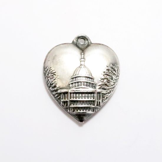 Picture of Vintage Sterling Silver United States Capitol Building Puffy Heart Charm
