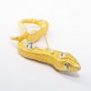 Picture of Large Vintage Kenneth Jay Lane Gold Plated Snake Brooch with Clear Rhinestones