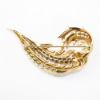 Picture of Vintage Alfred Philippe Trifari Gold Tone Feather Brooch with Clear Rhinestones