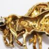 Picture of Vintage Mid Century 18k Yellow Gold Horse Pair Brooch with Pink Sapphire Eyes