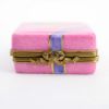 Picture of Limoges Porcelain Pink Gift with Purple Ribbon Trinket Box with Surprise Chocolates Inside  