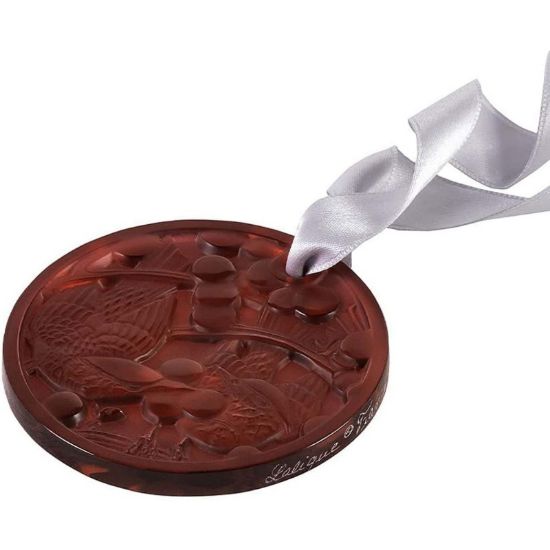 Picture of Lalique 2021 Annual 'Merles et Raisins' Blackbirds & Grapes Ornament in Rouge/Red