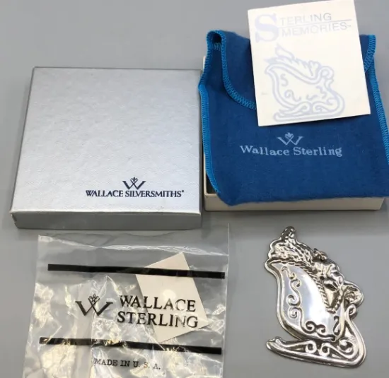 Picture of Wallace Memories Sterling Silver "Sleigh" Ornament, with Box